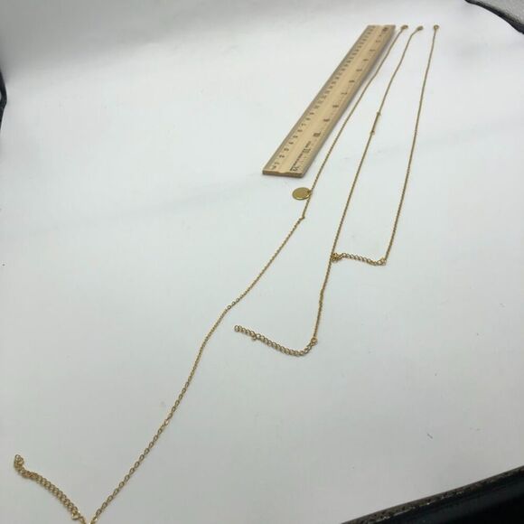 18K Gold Plated Women's 3 Layered Necklaces Waterproof Hypoallergenic Jewelry - Picture 12 of 12